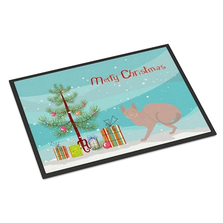 Carolines Treasures 18 x 27 in. Don Sphynx No.3 Cat Merry Christmas Indoor or Outdoor Mat CK4606MAT